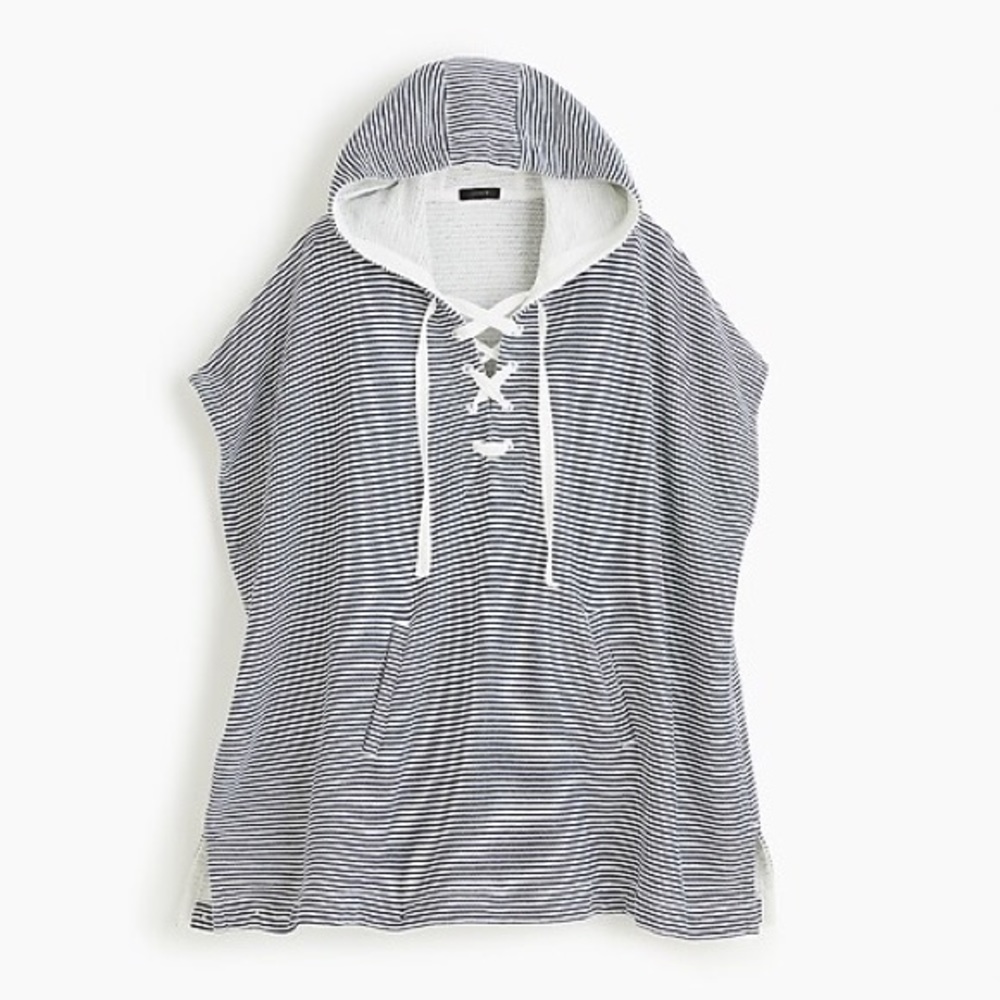 J crew striped cozy poncho oversized m/l